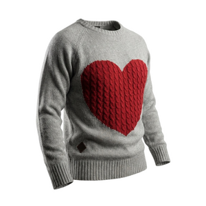 Simply Southern Gray Sweater with Large Cable Knit Red Heart small